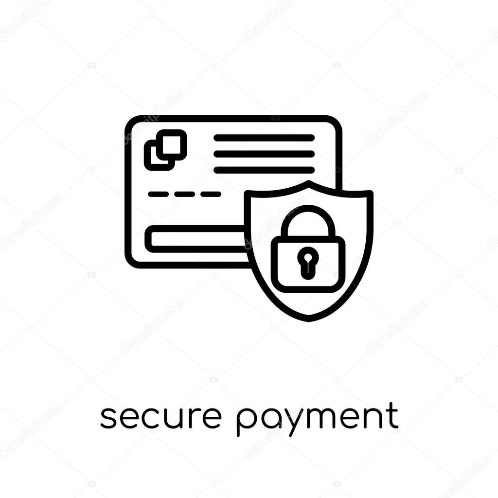 Secure Payment icon. Trendy modern flat linear vector Secure Payment icon on white background from thin line Internet Security and Networking collection, editable outline stroke vector illustration