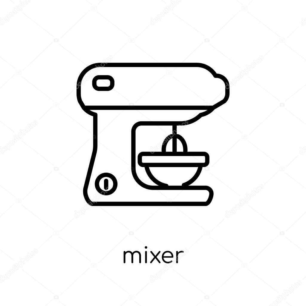 Mixer icon. Trendy modern flat linear vector mixer icon on white background from thin line collection, outline vector illustration