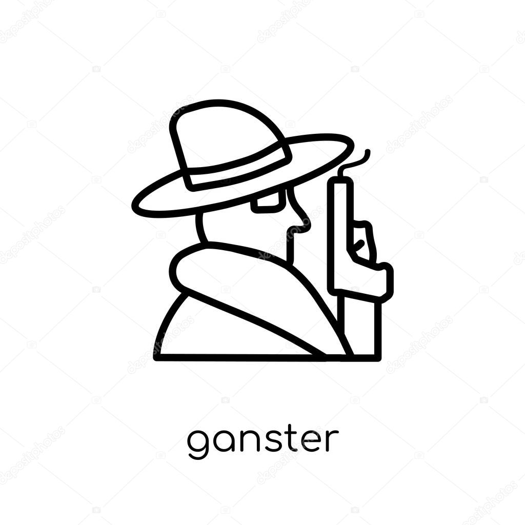 Ganster icon. Trendy modern flat linear vector Ganster icon on white background from thin line Luxury collection, editable outline stroke vector illustration