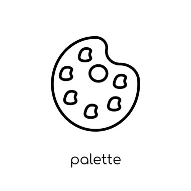 paleti simgesi. İnce çizgi Müzesi koleksiyonundan, Anahat vektör çizim beyaz arka plan üzerinde şık modern düz doğrusal vektör paleti simgesi