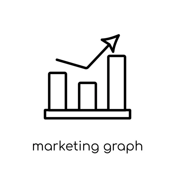 Ícone Gráfico Marketing Ícone Gráfico Marketing Vetorial Linear Plano Moderno — Vetor de Stock