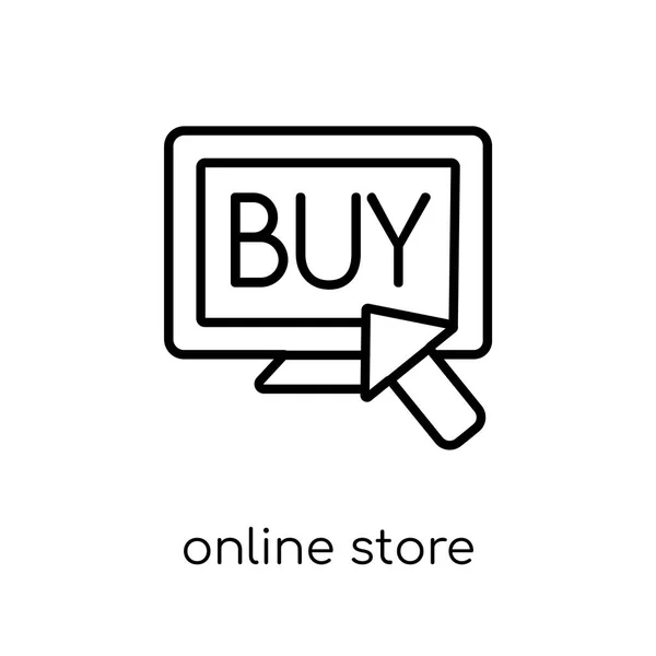 Online Shop Symbol Trendige Moderne Flache Lineare Vektor Online Shop — Stockvektor