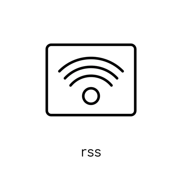 Rss 时尚现代平面线性向量 Rss 图标在白色背景从细线汇集 轮廓向量例证 — 图库矢量图片