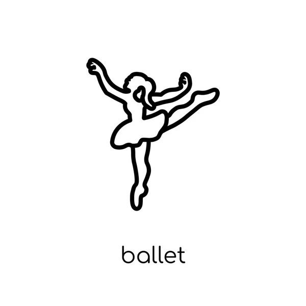 Ballet Icon Trendy Modern Flat Linear Vector Ballet Icon White — Stock Vector