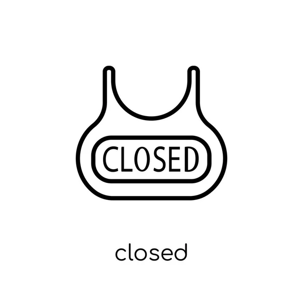 Значок Закрытого Знака Модный Современный Плоский Линейный Вектор Иконка Закрытого — стоковый вектор