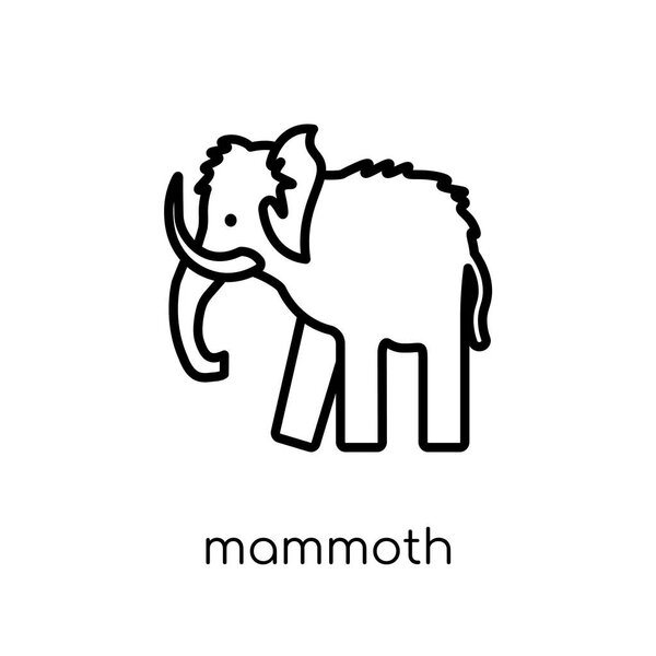mammoth icon. Trendy modern flat linear vector mammoth icon on white background from thin line collection, outline vector illustration