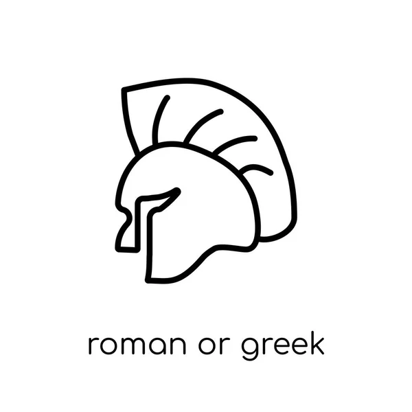 Икона Римского Греческого Шлема Модные Современные Плоские Линейные Векторные Римский — стоковый вектор