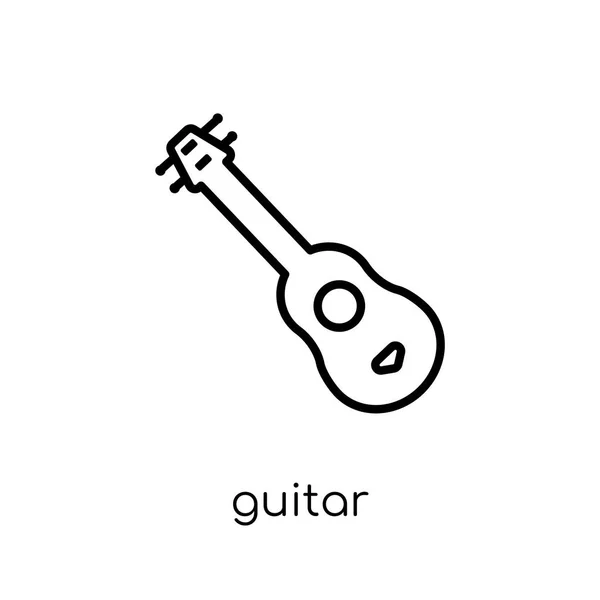 Icono Guitarra Moderno Icono Moderno Guitarra Vector Lineal Plana Fondo — Vector de stock