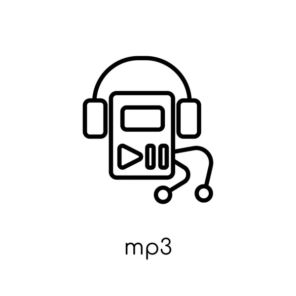 Icono Mp3 Moderno Moderno Vector Lineal Plano Mp3 Icono Sobre — Archivo Imágenes Vectoriales