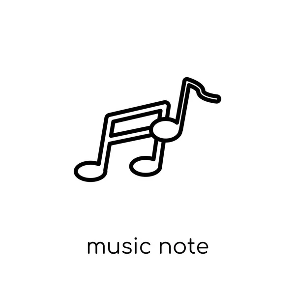 Uwaga Ikona Muzyki Modny Nowoczesny Wektor Liniowych Płaskich Muzyka Uwaga — Wektor stockowy
