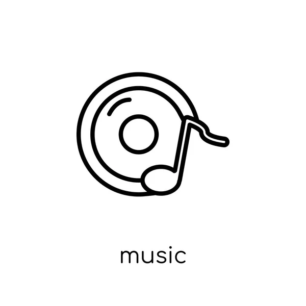 Ícone Música Ícone Música Vetorial Linear Plana Moderna Moda Fundo —  Vetores de Stock