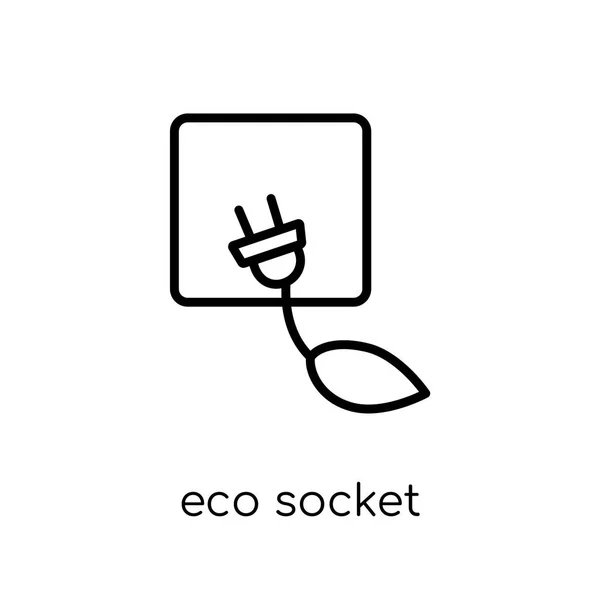 Иконка Eco Socket Модная Современная Плоская Линейная Эко Векторная Иконка — стоковый вектор