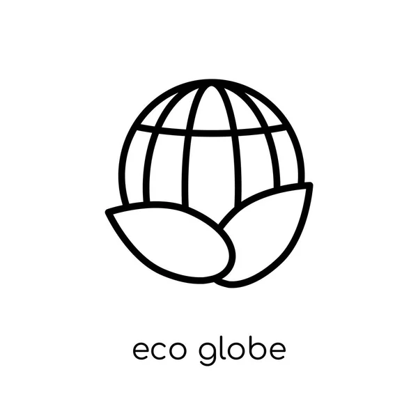 Eco Υδρόγειο Εικονίδιο Μοντέρνα Σύγχρονη Επίπεδη Γραμμικά Διανυσματικά Eco Globe — Διανυσματικό Αρχείο