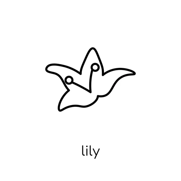 Ikona Lily Modny Nowoczesny Liniowych Płaskich Wektor Lily Ikona Białym — Wektor stockowy