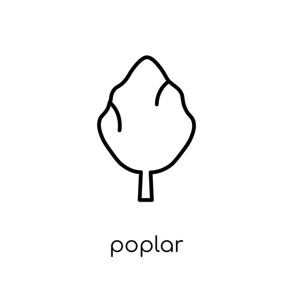 Poplar Icon Trendy Modern Flat Linear Vector Poplar Icon White — Stock Vector