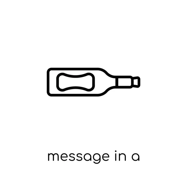 ボトルのメッセージ アイコン 細い線の航海のコレクション 編集可能なアウトライン ストローク ベクター画像から白い背景のトレンディなモダンなフラット線形ベクトル ボトルのメッセージ アイコン — ストックベクタ