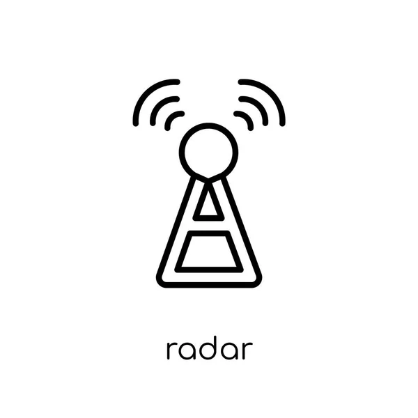 雷达图标 时尚现代平面线性向量雷达图标在白色背景从细线航海收藏 可编辑的轮廓冲程向量例证 — 图库矢量图片