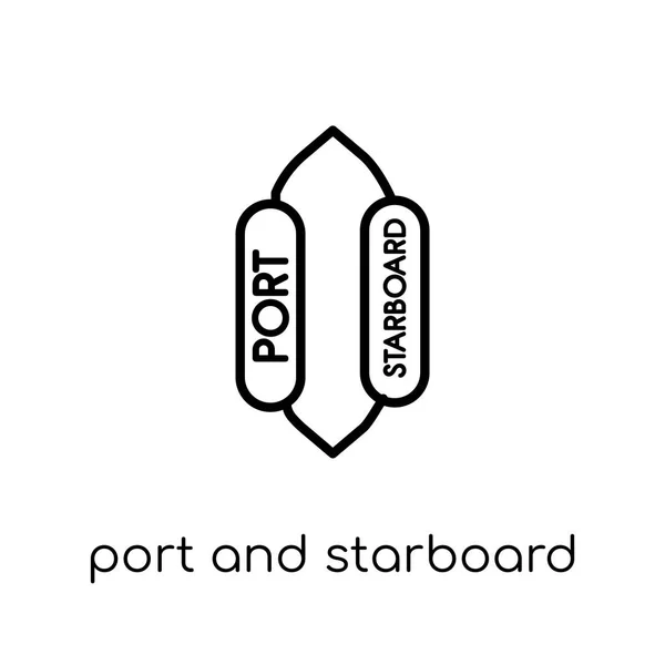 Port Starboard Icon Trendy Modern Flat Linear Vector Port Starboard — Stock Vector