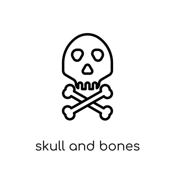 Skull Bones Icon Trendy Modern Flat Linear Vector Skull Bones — Stock Vector