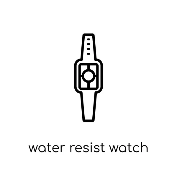 防水腕表图标 时尚现代平面线性矢量水抵抗手表图标在白色背景上从细线航海收藏 可编辑的轮廓笔划向量例证 — 图库矢量图片