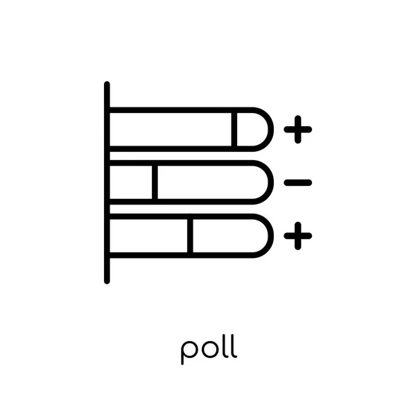 Poll Icon Trendy Modern Flat Linear Vector Poll Icon White — Stock Vector