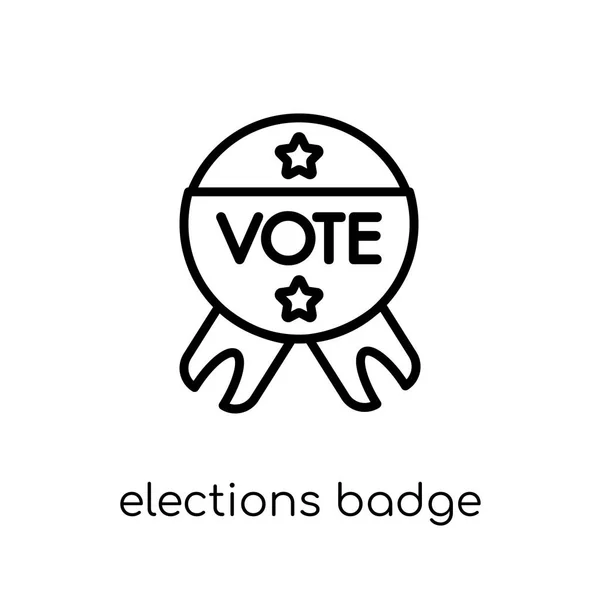 Emblema Eleições Com Ícone Estrela Emblema Moderno Eleições Vetoriais Lineares —  Vetores de Stock