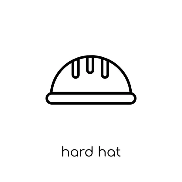 Icône Casque Dur Tendance Moderne Plat Vecteur Linéaire Hard Hat — Image vectorielle
