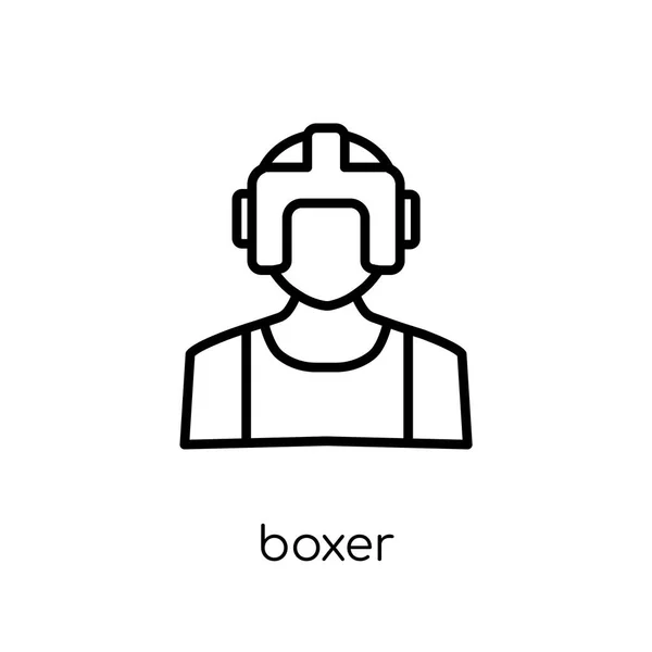 Boxerikone Trendige Moderne Flache Lineare Vektor Boxer Ikone Auf Weißem — Stockvektor