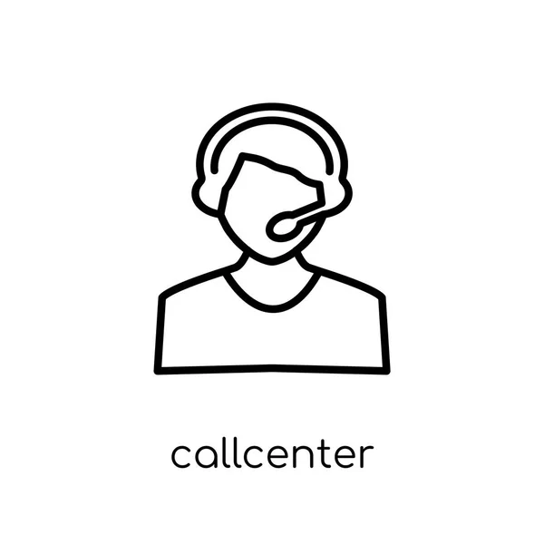 Bemutatkozás Callcenter Ikonra Divatos Modern Lakás Lineáris Vektor Callcenter Ikon — Stock Vector