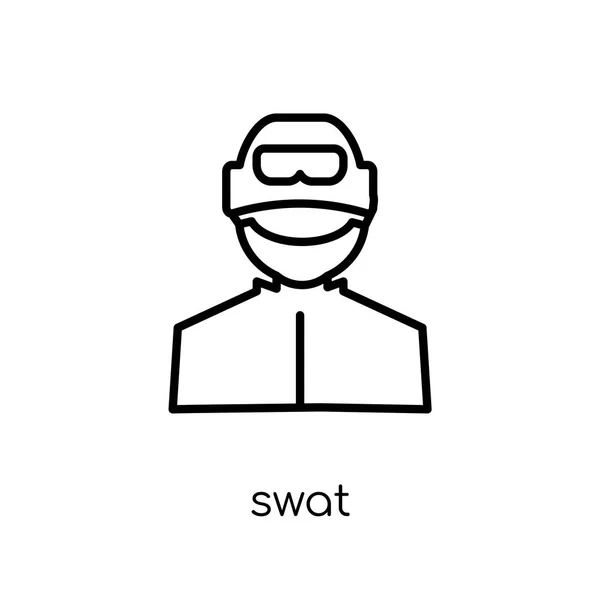 Swat Ikonra Divatos Modern Lakás Lineáris Vektor Swat Ikon Fehér — Stock Vector