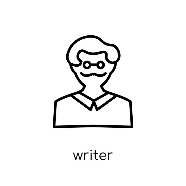Writer Icon Trendy Modern Flat Linear Vector Writer Icon White — Stock Vector