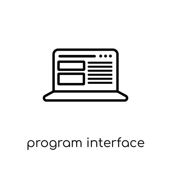 Icono Interfaz Programa Moderno Vector Lineal Plano Moda Icono Interfaz — Vector de stock