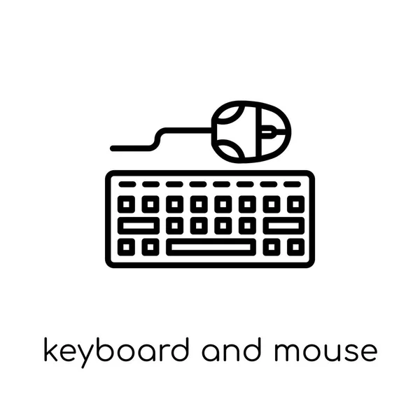 Клавиатура Значок Мыши Современная Современная Плоская Линейная Векторная Клавиатура Значок — стоковый вектор