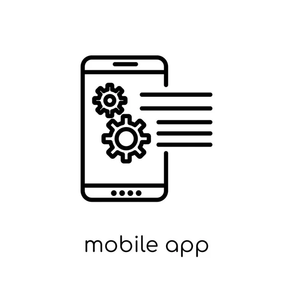 Icône Application Mobile Trendy Modern Flat Linear Vector Mobile App — Image vectorielle