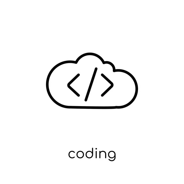 Icono Codificación Moderno Vector Lineal Plano Moda Icono Codificación Sobre — Archivo Imágenes Vectoriales