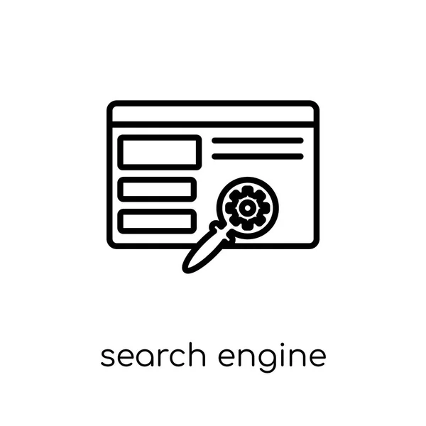 Search Engine Icon Trendy Modern Flat Linear Vector Search Engine — Stock Vector