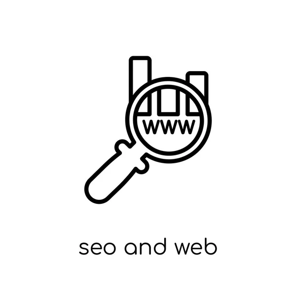 Seo Web Icon Trendy Modern Flat Linear Vector Seo Web — Stock Vector