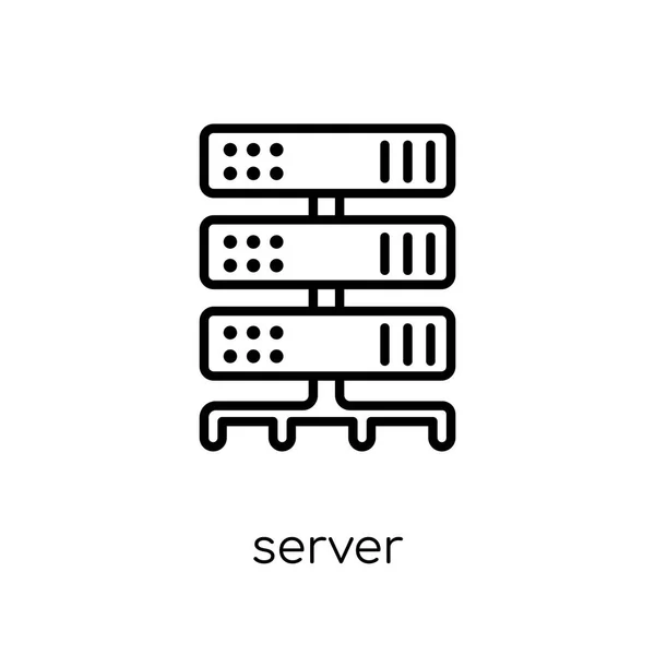 Server Symbol Trendige Moderne Flache Lineare Vektor Server Ikone Auf — Stockvektor