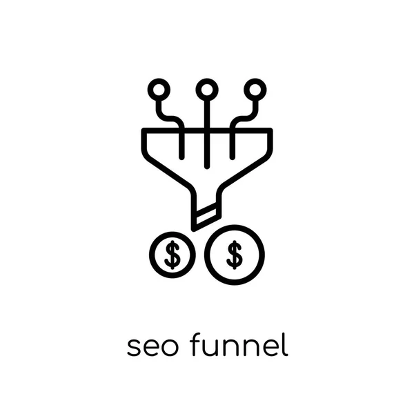 Seo Funnel Icon Trendy Modern Flat Linear Vector Seo Funnel — Stock Vector