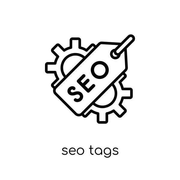 Seo Tags Icon Trendy Modern Flat Linear Vector Seo Tags — Stock Vector