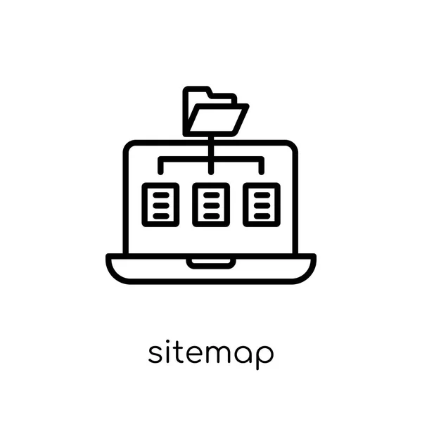 Icono Del Mapa Del Sitio Trendy Modern Flat Linear Vector — Vector de stock