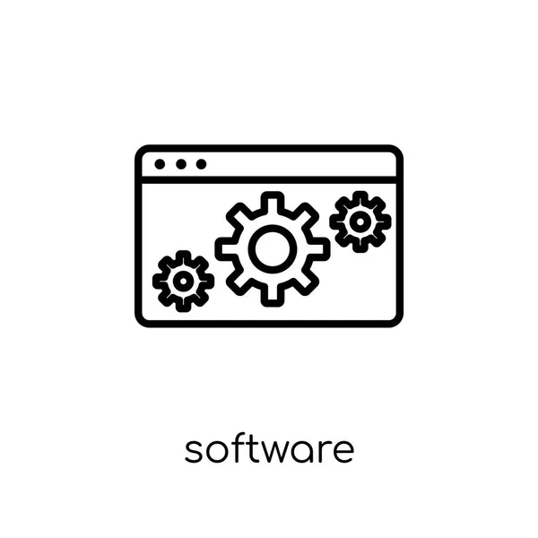 Icono Del Software Moderno Moderno Vector Lineal Plano Icono Software — Vector de stock