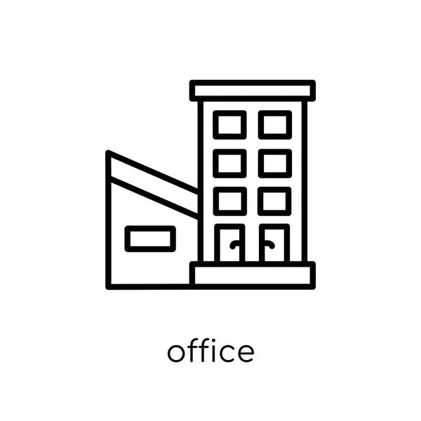 办公室图标 时尚现代平面线性向量办公室图标在白色背景从细线汇集 概述向量例证 — 图库矢量图片