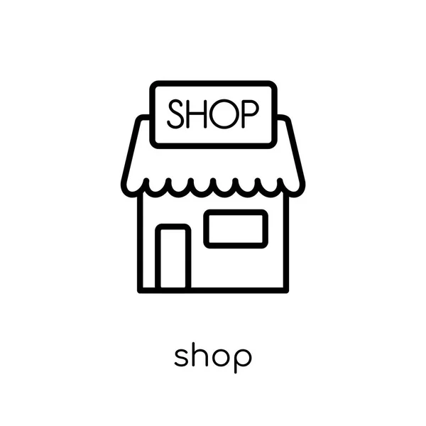 Shopsymbol Trendige Moderne Flache Lineare Vektor Shop Ikone Auf Weißem — Stockvektor