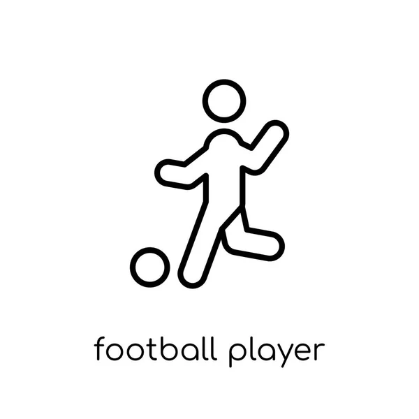 Fotboll Spelare Spela Ikonen Trendiga Moderna Platt Linjär Vektor Fotboll — Stock vektor