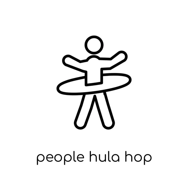 Ícone Ícone Hula Hop Pessoas Moderno Moderno Vetor Linear Plano — Vetor de Stock