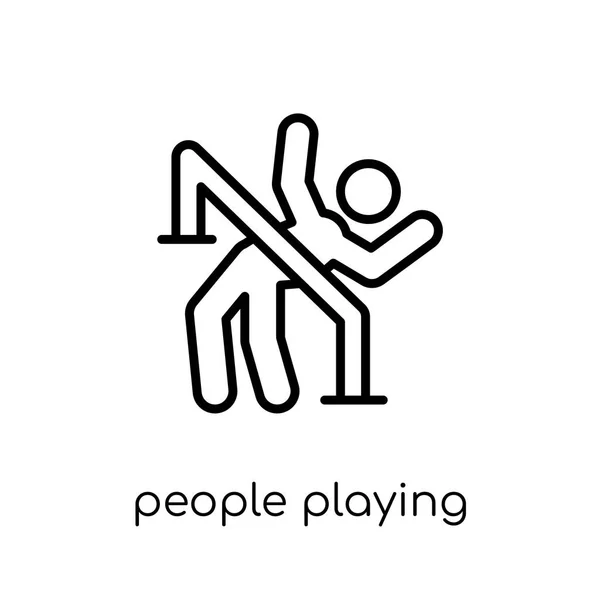 Άνθρωποι Παίζουν Κενό Εικονίδιο Μοντέρνα Σύγχρονη Επίπεδη Γραμμικά Διανυσματικά Άνθρωποι — Διανυσματικό Αρχείο