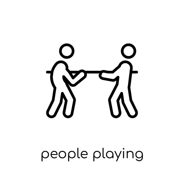 Άνθρωποι Που Παίζουν Διελκυστίνδα Εικονίδιο Μοντέρνα Σύγχρονη Επίπεδη Γραμμικά Διανυσματικά — Διανυσματικό Αρχείο