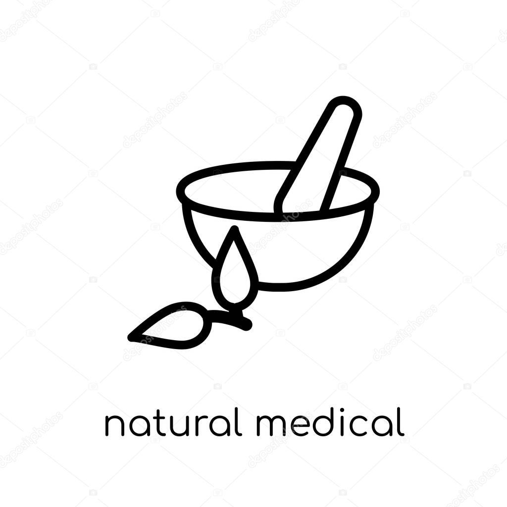 natural medical pills icon. Trendy modern flat linear vector natural medical pills icon on white background from thin line nature collection, editable outline stroke vector illustration