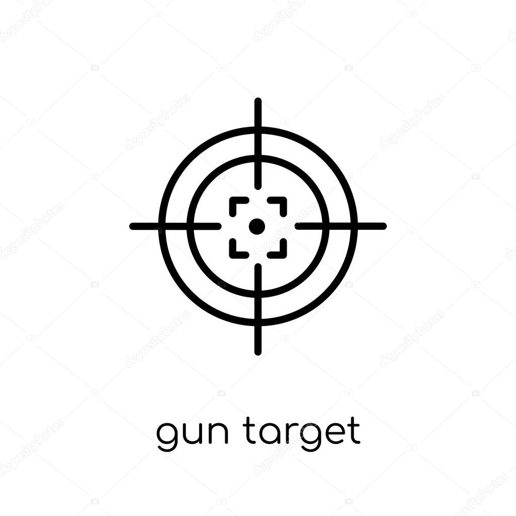 gun target icon. Trendy modern flat linear vector gun target icon on white background from thin line Productivity collection, outline vector illustration